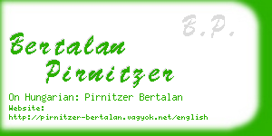 bertalan pirnitzer business card